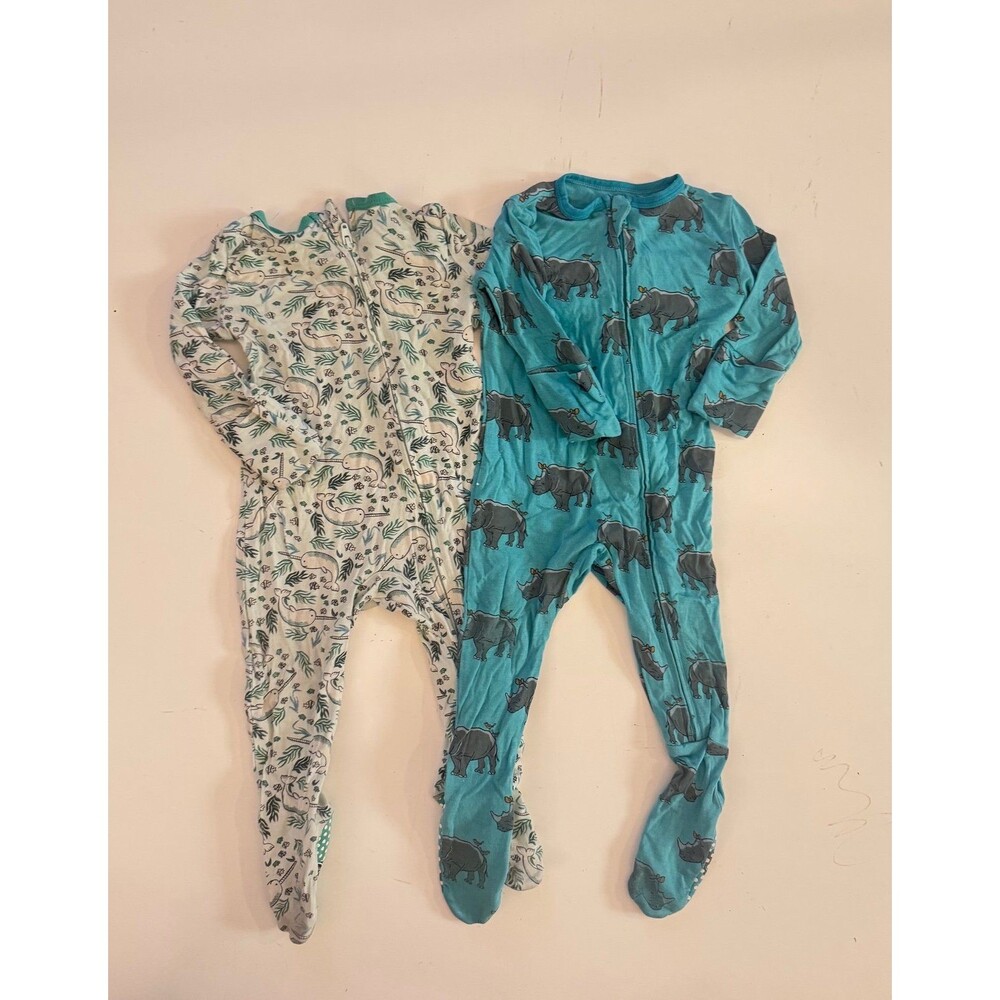 Free Birdees Bamboo Coveralls 3-6 Months Bundle Rhino Safari & Narwhal Print